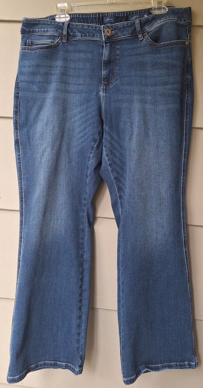 J. Jill Denim Modern Slim Boot Cut Jeans Blue Size 18 P Short Cotton Stretch